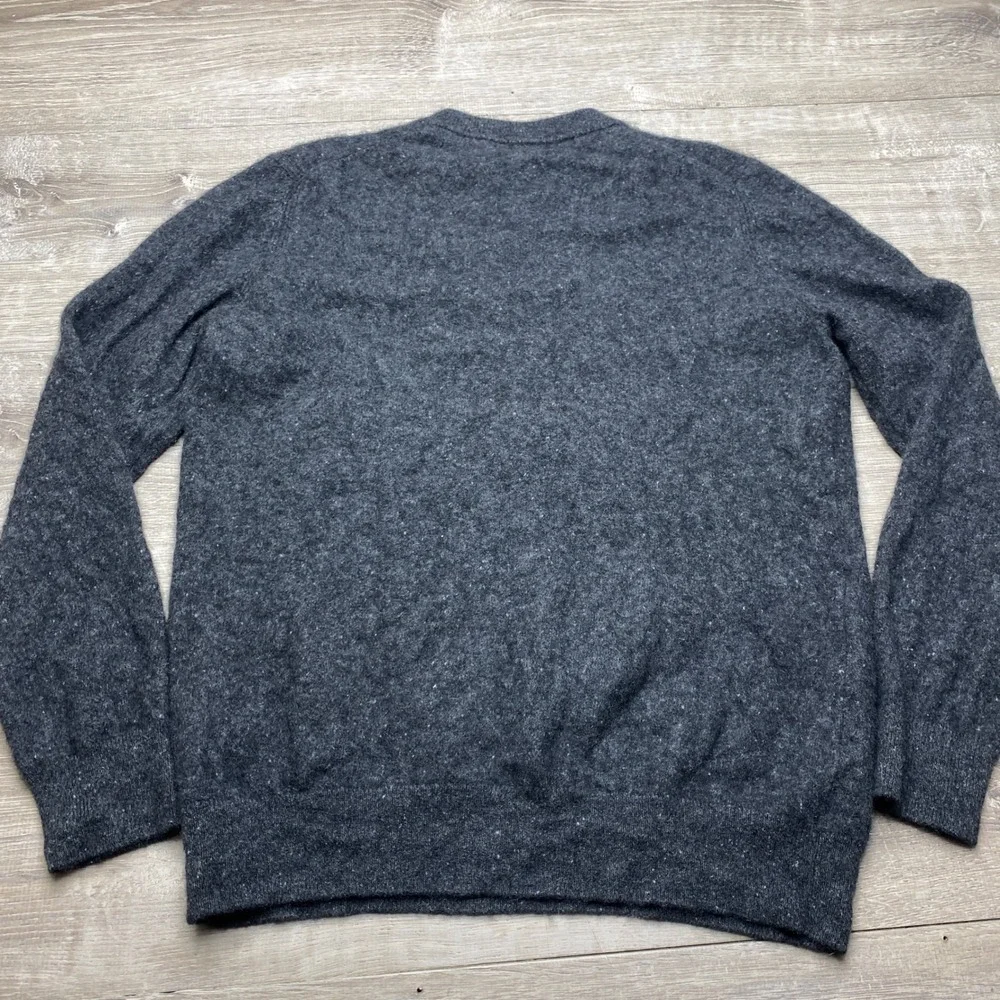 Daniel‎ Hechter Paris Sweater Mens Large 100% Cashmere Charcoal Gray Crew Neck